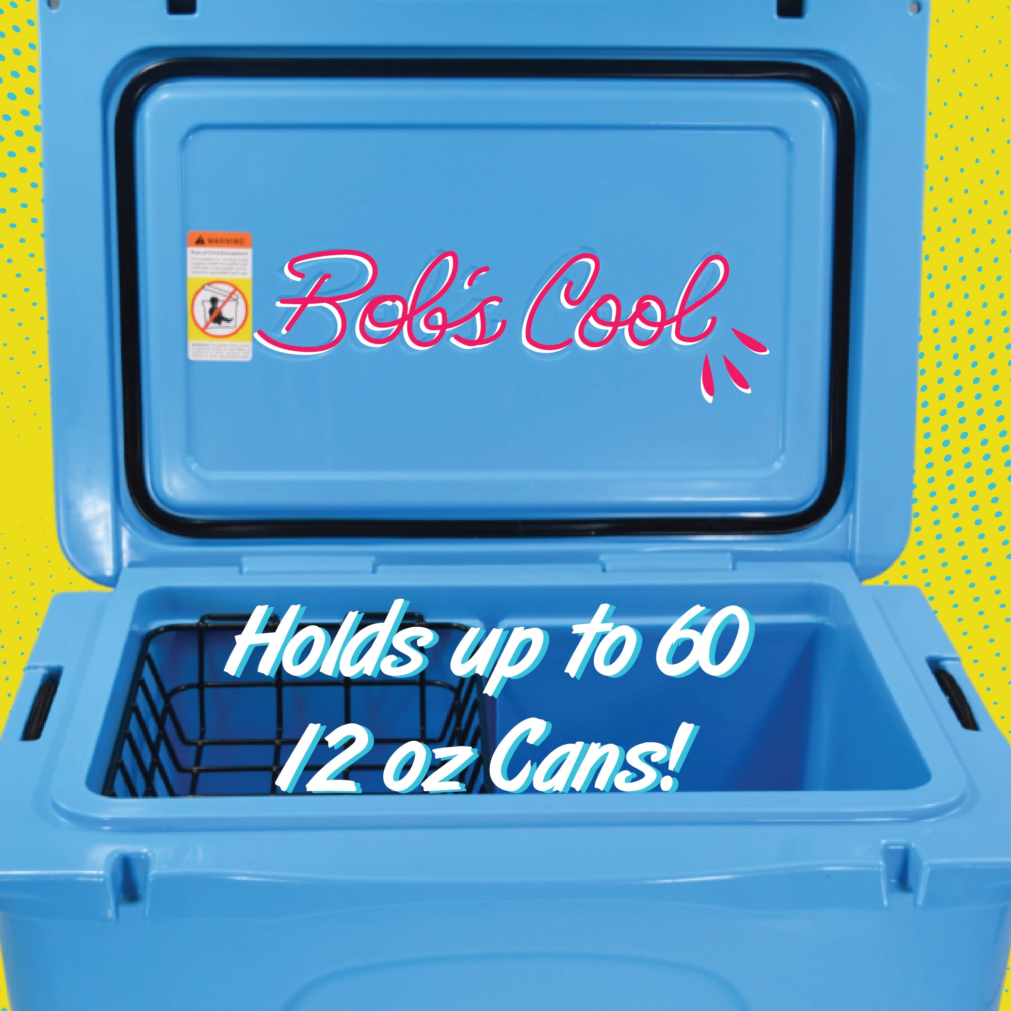 BOB THE COOLER CO 50QT "The El Amigo" Leak-Proof Hard Cooler with Heavy Duty Handle & Built In Lid Latching Bottle Openers - Fits 60 12oz Cans for the Beach, Camping, Tailgating, Sports, & More