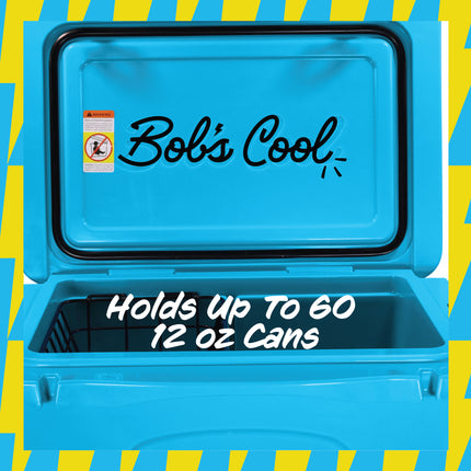 BOB THE COOLER CO 50QT "The El Amigo" Leak-Proof Hard Cooler with Heavy Duty Handle & Built In Lid Latching Bottle Openers - Fits 60 12oz Cans for the Beach, Camping, Tailgating, Sports, & More