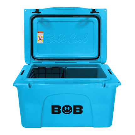 BOB THE COOLER CO 50QT "The El Amigo" Leak-Proof Hard Cooler with Heavy Duty Handle & Built In Lid Latching Bottle Openers - Fits 60 12oz Cans for the Beach, Camping, Tailgating, Sports, & More