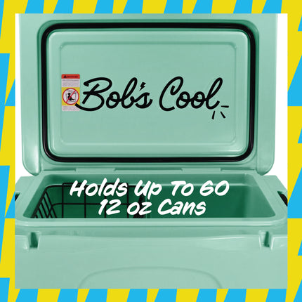 BOB THE COOLER CO 50QT "The El Amigo" Leak-Proof Hard Cooler with Heavy Duty Handle & Built In Lid Latching Bottle Openers - Fits 60 12oz Cans for the Beach, Camping, Tailgating, Sports, & More