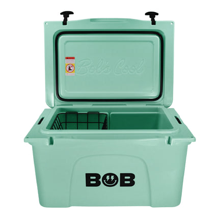 BOB THE COOLER CO 50QT "The El Amigo" Leak-Proof Hard Cooler with Heavy Duty Handle & Built In Lid Latching Bottle Openers - Fits 60 12oz Cans for the Beach, Camping, Tailgating, Sports, & More