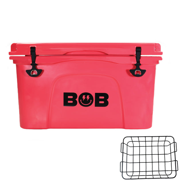 BOB THE COOLER CO 50QT "The El Amigo" Leak-Proof Hard Cooler with Heavy Duty Handle & Built In Lid Latching Bottle Openers - Fits 60 12oz Cans for the Beach, Camping, Tailgating, Sports, & More