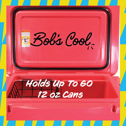 BOB THE COOLER CO 50QT "The El Amigo" Leak-Proof Hard Cooler with Heavy Duty Handle & Built In Lid Latching Bottle Openers - Fits 60 12oz Cans for the Beach, Camping, Tailgating, Sports, & More