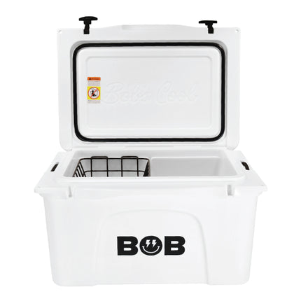 BOB THE COOLER CO 50QT "The El Amigo" Leak-Proof Hard Cooler with Heavy Duty Handle & Built In Lid Latching Bottle Openers - Fits 60 12oz Cans for the Beach, Camping, Tailgating, Sports, & More