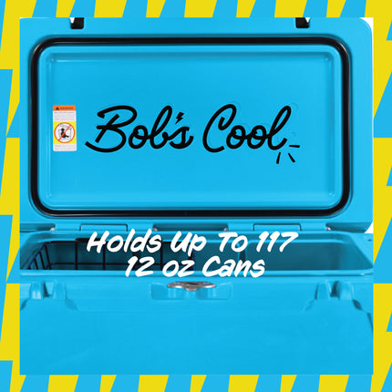 BOB THE COOLER CO 75QT "The BFF" Leak-Proof Hard Cooler with Heavy Duty Handle & Built In Lid Latching Bottle Openers - Fits 117 12oz Cans for the Beach, Camping, Tailgating, Sports, & More