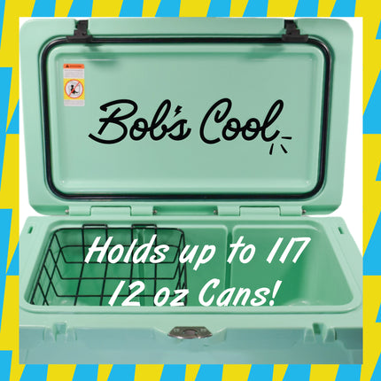 BOB THE COOLER CO 75QT "The BFF" Leak-Proof Hard Cooler with Heavy Duty Handle & Built In Lid Latching Bottle Openers - Fits 117 12oz Cans for the Beach, Camping, Tailgating, Sports, & More