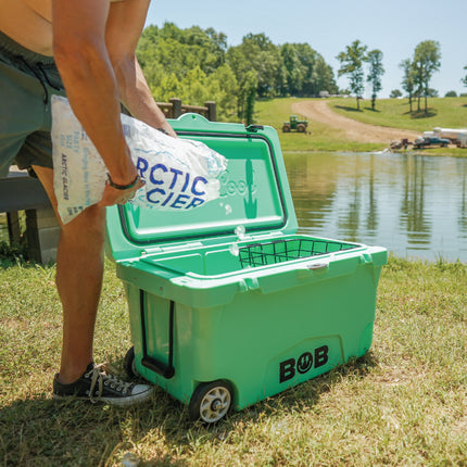 BOB THE COOLER CO 75QT "The BFF" Leak-Proof Hard Cooler with Heavy Duty Handle & Built In Lid Latching Bottle Openers - Fits 117 12oz Cans for the Beach, Camping, Tailgating, Sports, & More
