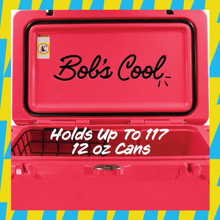 BOB THE COOLER CO 75QT "The BFF" Leak-Proof Hard Cooler with Heavy Duty Handle & Built In Lid Latching Bottle Openers - Fits 117 12oz Cans for the Beach, Camping, Tailgating, Sports, & More