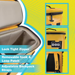 BOB THE COOLER CO - 25L "The BRO" Insulated Backpack Cooler Leak Proof & Great for Picnic, Sports, Beach, & More Fits 30 12oz Cans