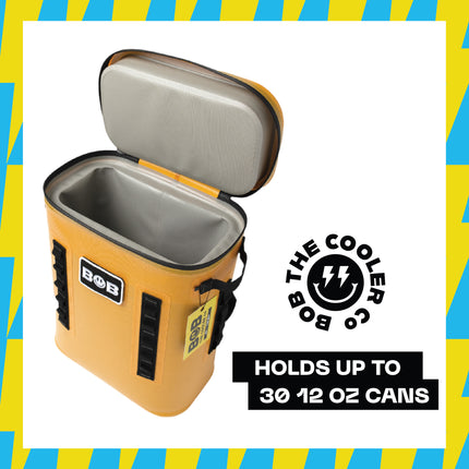 BOB THE COOLER CO - 25L "The BRO" Insulated Backpack Cooler Leak Proof & Great for Picnic, Sports, Beach, & More Fits 30 12oz Cans