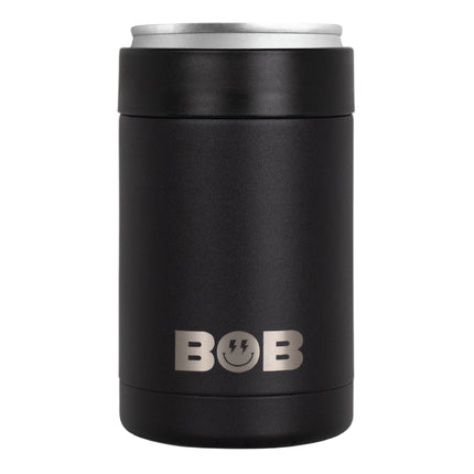 BOB THE COOLER CO - 12oz "Bob's Chillin" Short Double Wall Vacuum Insulated Can Cooler, Stainless Steel Can Cooler for Camping, Beverages, Drink, Beer, Beach & More