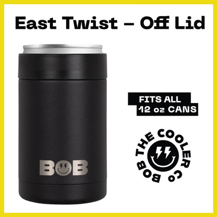 BOB THE COOLER CO - 12oz "Bob's Chillin" Short Double Wall Vacuum Insulated Can Cooler, Stainless Steel Can Cooler for Camping, Beverages, Drink, Beer, Beach & More