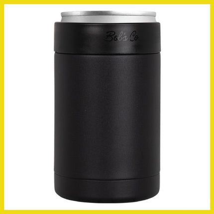 BOB THE COOLER CO - 12oz "Bob's Chillin" Short Double Wall Vacuum Insulated Can Cooler, Stainless Steel Can Cooler for Camping, Beverages, Drink, Beer, Beach & More
