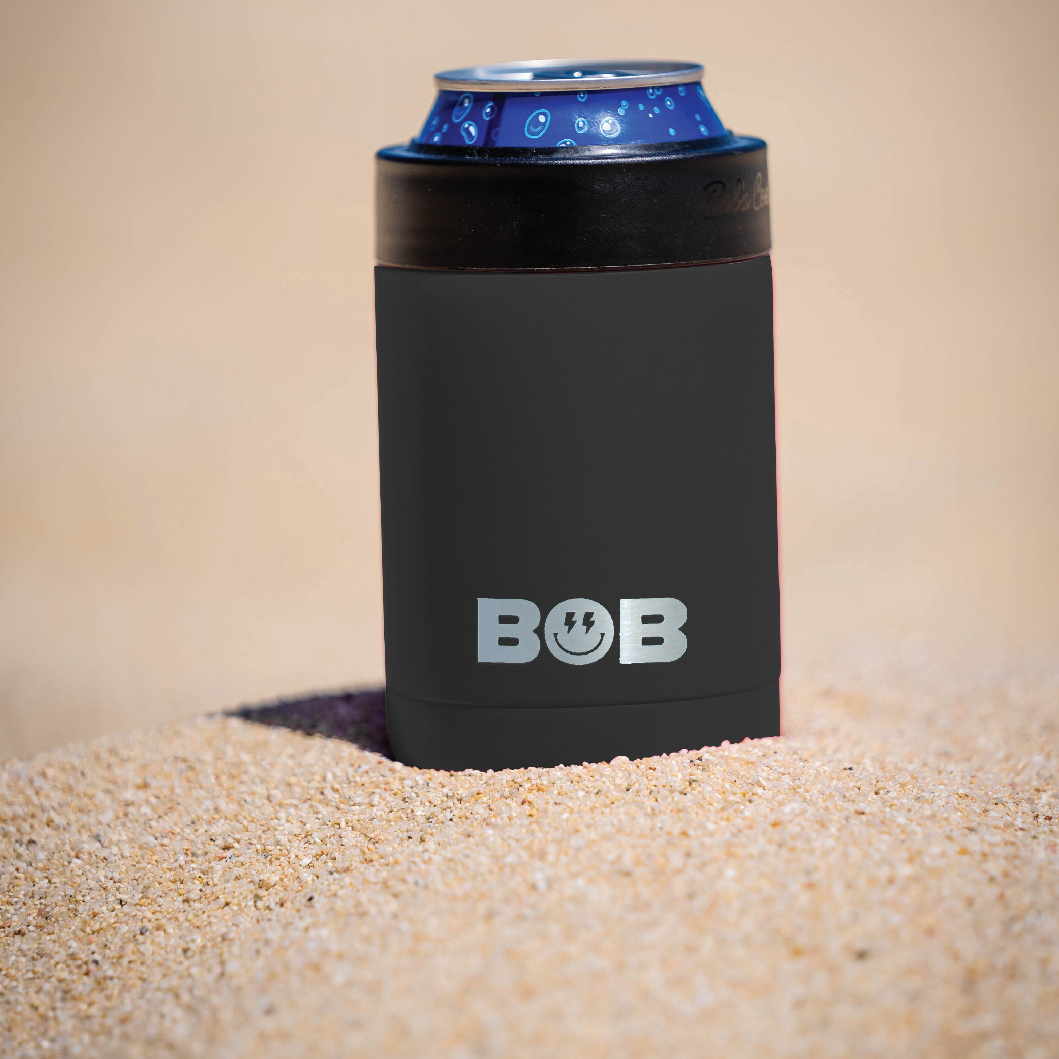 BOB THE COOLER CO - 12oz "Bob's Chillin" Short Double Wall Vacuum Insulated Can Cooler, Stainless Steel Can Cooler for Camping, Beverages, Drink, Beer, Beach & More