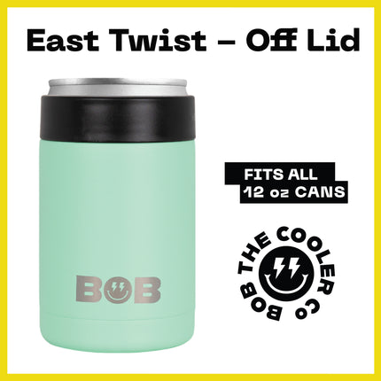 BOB THE COOLER CO - 12oz "Bob's Chillin" Short Double Wall Vacuum Insulated Can Cooler, Stainless Steel Can Cooler for Camping, Beverages, Drink, Beer, Beach & More