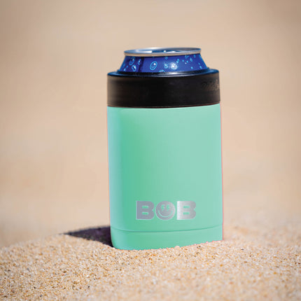 BOB THE COOLER CO - 12oz "Bob's Chillin" Short Double Wall Vacuum Insulated Can Cooler, Stainless Steel Can Cooler for Camping, Beverages, Drink, Beer, Beach & More