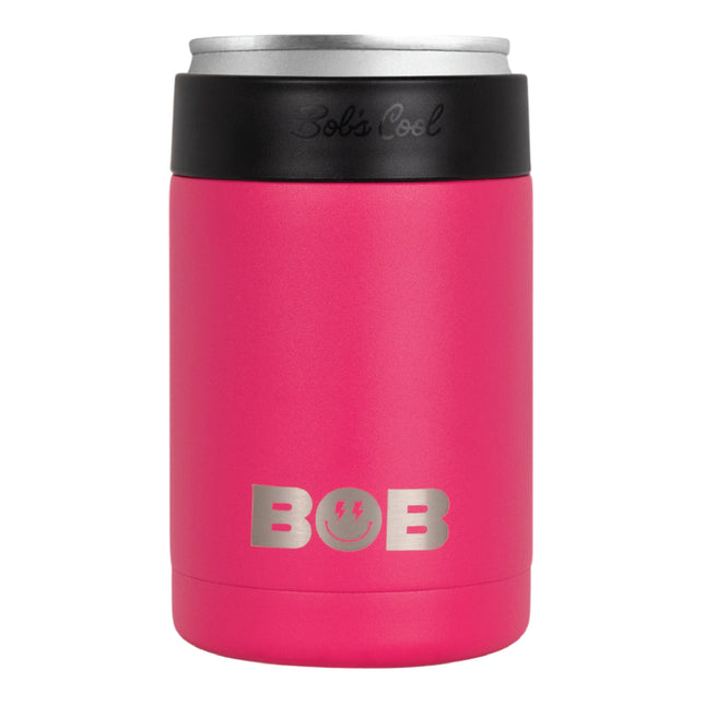 BOB THE COOLER CO - 12oz "Bob's Chillin" Short Double Wall Vacuum Insulated Can Cooler, Stainless Steel Can Cooler for Camping, Beverages, Drink, Beer, Beach & More