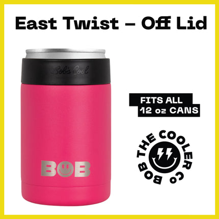 BOB THE COOLER CO - 12oz "Bob's Chillin" Short Double Wall Vacuum Insulated Can Cooler, Stainless Steel Can Cooler for Camping, Beverages, Drink, Beer, Beach & More