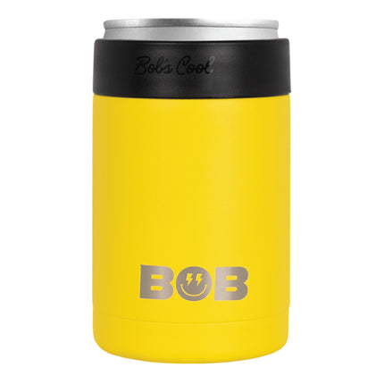 BOB THE COOLER CO - 12oz "Bob's Chillin" Short Double Wall Vacuum Insulated Can Cooler, Stainless Steel Can Cooler for Camping, Beverages, Drink, Beer, Beach & More