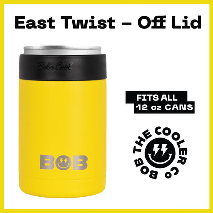 BOB THE COOLER CO - 12oz "Bob's Chillin" Short Double Wall Vacuum Insulated Can Cooler, Stainless Steel Can Cooler for Camping, Beverages, Drink, Beer, Beach & More