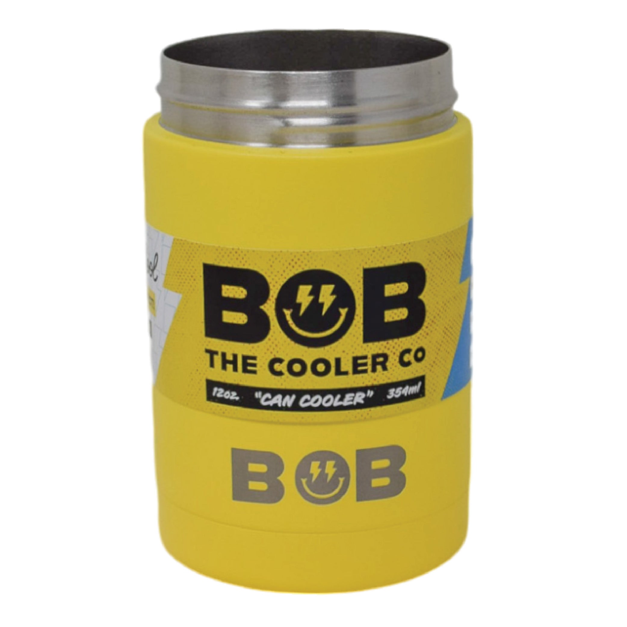 BOB THE COOLER CO - 12oz "Bob's Chillin" Short Double Wall Vacuum Insulated Can Cooler, Stainless Steel Can Cooler for Camping, Beverages, Drink, Beer, Beach & More