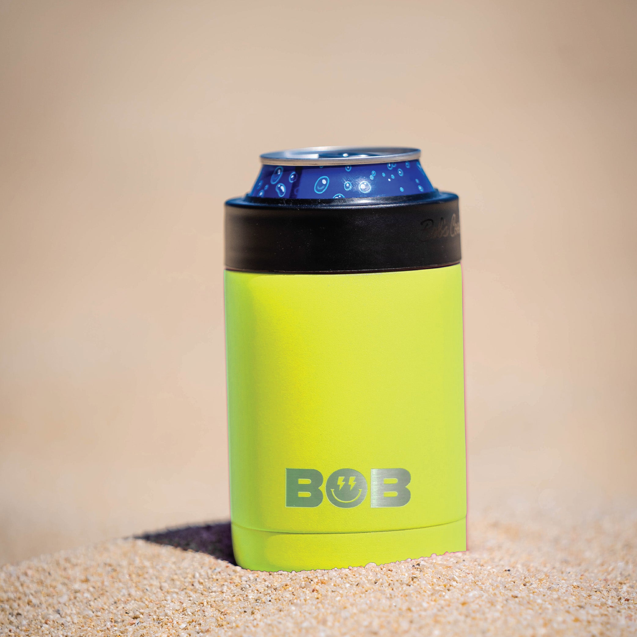 BOB THE COOLER CO - 12oz "Bob's Chillin" Short Double Wall Vacuum Insulated Can Cooler, Stainless Steel Can Cooler for Camping, Beverages, Drink, Beer, Beach & More