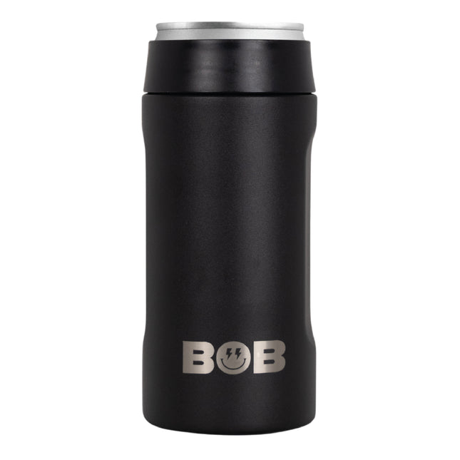 BOB THE COOLER CO - 12oz "Bob's Chillin" Double Wall Vacuum Insulated Slim Can Cooler, Stainless Steel Can Cooler for Camping Beverages, Drink, Beer, Beach & More