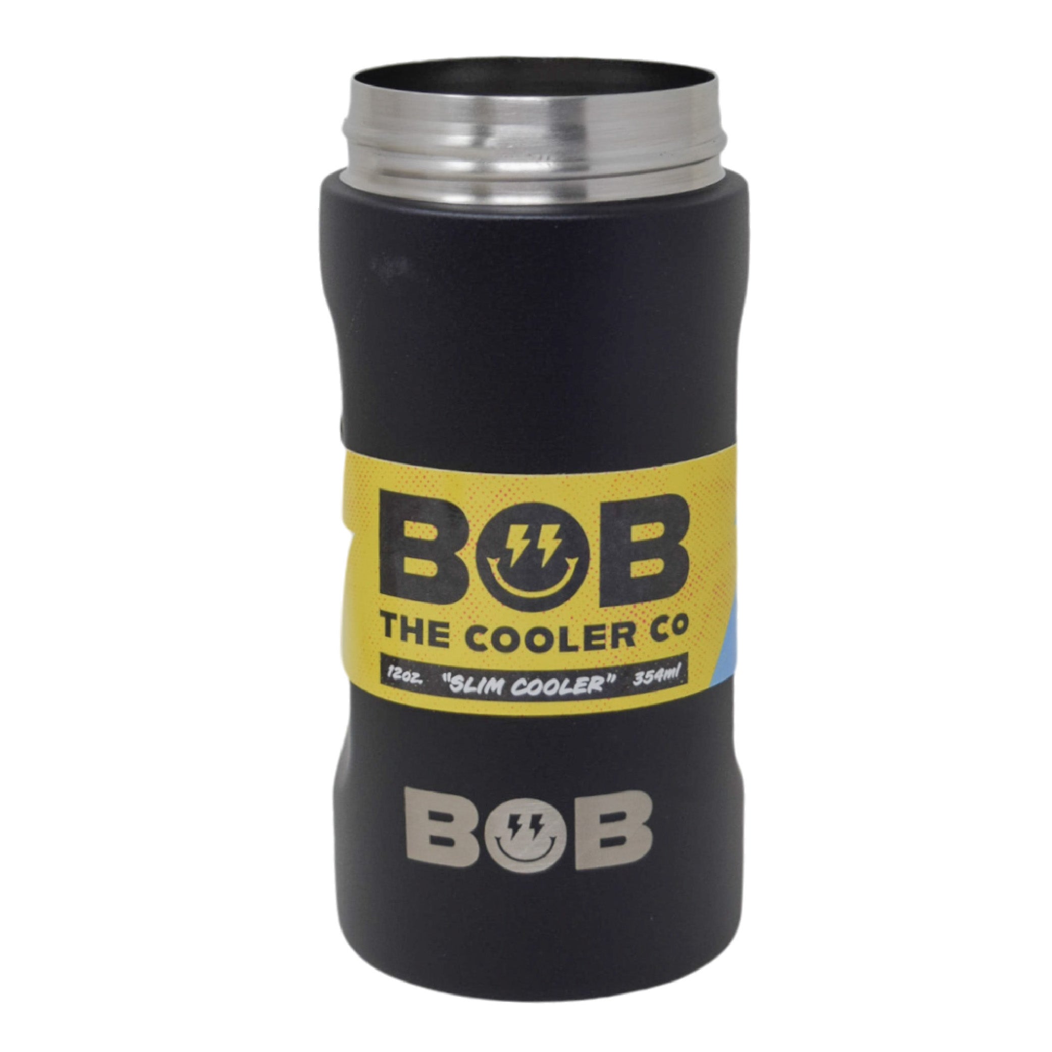 BOB THE COOLER CO - 12oz "Bob's Chillin" Double Wall Vacuum Insulated Slim Can Cooler, Stainless Steel Can Cooler for Camping Beverages, Drink, Beer, Beach & More