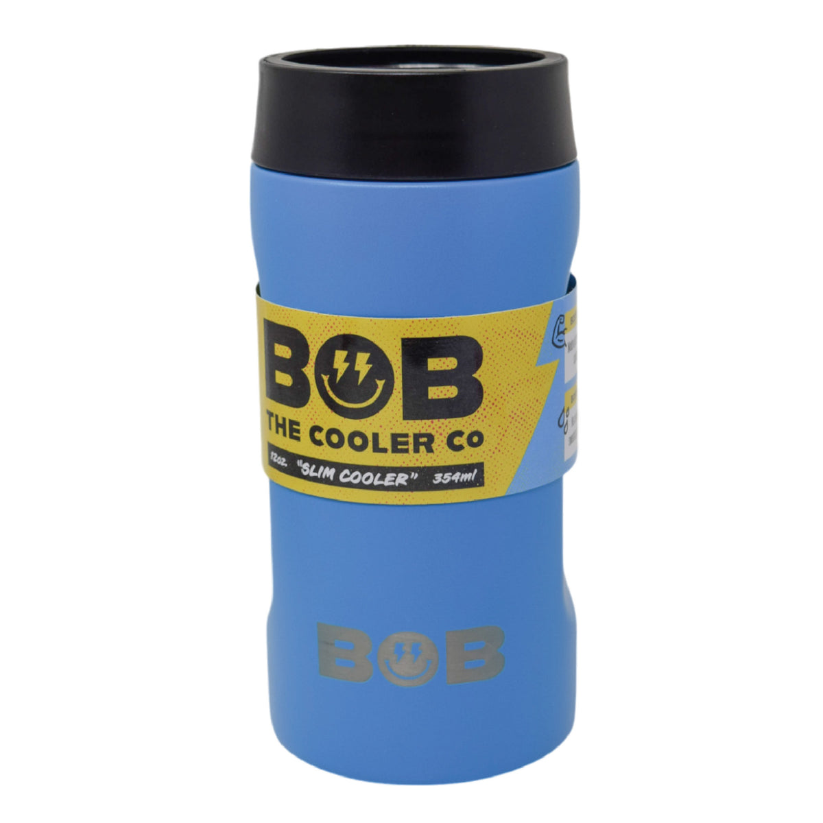 BOB THE COOLER CO - 12oz "Bob's Chillin" Double Wall Vacuum Insulated Slim Can Cooler, Stainless Steel Can Cooler for Camping Beverages, Drink, Beer, Beach & More