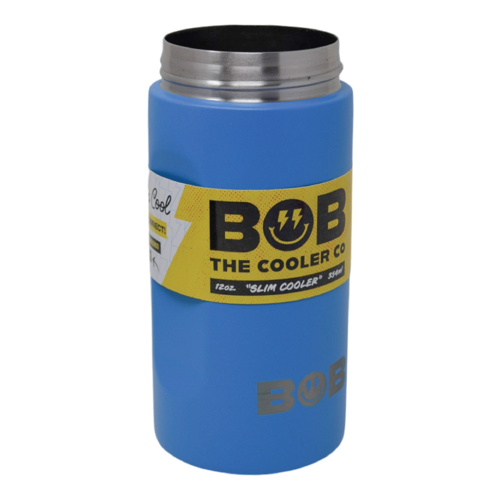 BOB THE COOLER CO - 12oz "Bob's Chillin" Double Wall Vacuum Insulated Slim Can Cooler, Stainless Steel Can Cooler for Camping Beverages, Drink, Beer, Beach & More