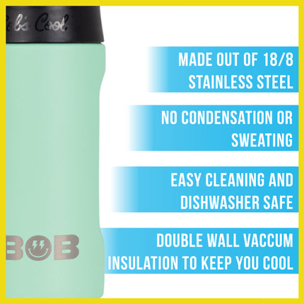 BOB THE COOLER CO - 12oz "Bob's Chillin" Double Wall Vacuum Insulated Slim Can Cooler, Stainless Steel Can Cooler for Camping Beverages, Drink, Beer, Beach & More