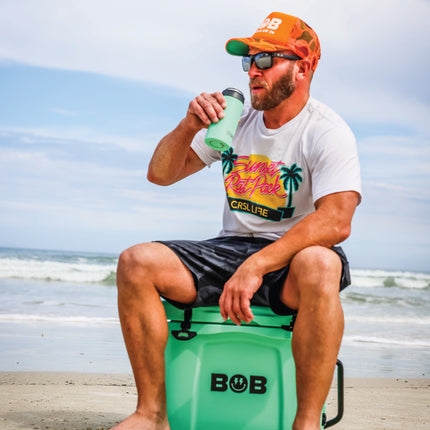BOB THE COOLER CO - 12oz "Bob's Chillin" Double Wall Vacuum Insulated Slim Can Cooler, Stainless Steel Can Cooler for Camping Beverages, Drink, Beer, Beach & More