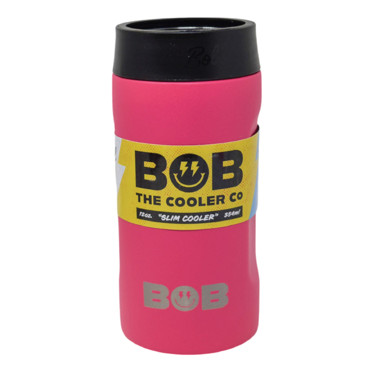 BOB THE COOLER CO - 12oz "Bob's Chillin" Double Wall Vacuum Insulated Slim Can Cooler, Stainless Steel Can Cooler for Camping Beverages, Drink, Beer, Beach & More