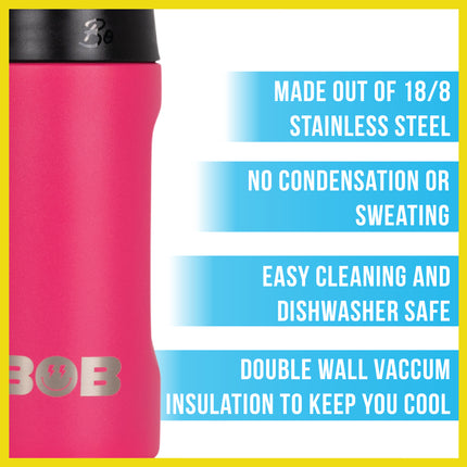BOB THE COOLER CO - 12oz "Bob's Chillin" Double Wall Vacuum Insulated Slim Can Cooler, Stainless Steel Can Cooler for Camping Beverages, Drink, Beer, Beach & More