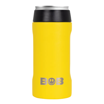 BOB THE COOLER CO - 12oz "Bob's Chillin" Double Wall Vacuum Insulated Slim Can Cooler, Stainless Steel Can Cooler for Camping Beverages, Drink, Beer, Beach & More