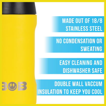 BOB THE COOLER CO - 12oz "Bob's Chillin" Double Wall Vacuum Insulated Slim Can Cooler, Stainless Steel Can Cooler for Camping Beverages, Drink, Beer, Beach & More