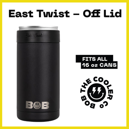 BOB THE COOLER CO - 16oz "Bob's Chillin" Standard Double Wall Vacuum Insulated Can Cooler, Stainless Steel Can Cooler for Camping, Beverages, Drink, Beer, Beach & More