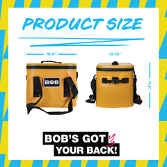 BOB THE COOLER CO - 14L "Sidekick" Portable Leak Proof Hopper Flip Soft Cooler for Lunch, Drink, Beverage, Camping, Travel, Picnic, Beach & More Fits 20 12oz Cans