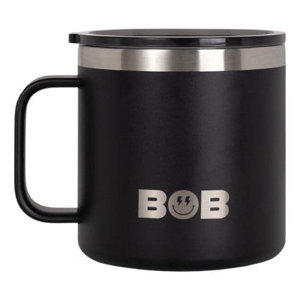 BOB THE COOLER CO - 14oz "Bob's Mug" Stainless Steel Double Wall Vacuum Insulated Coffee Mug with Lid and Handle - Top-Rack Dishwasher Safe