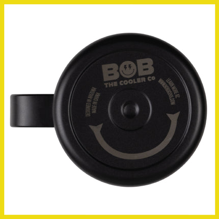 BOB THE COOLER CO - 14oz "Bob's Mug" Stainless Steel Double Wall Vacuum Insulated Coffee Mug with Lid and Handle - Top-Rack Dishwasher Safe