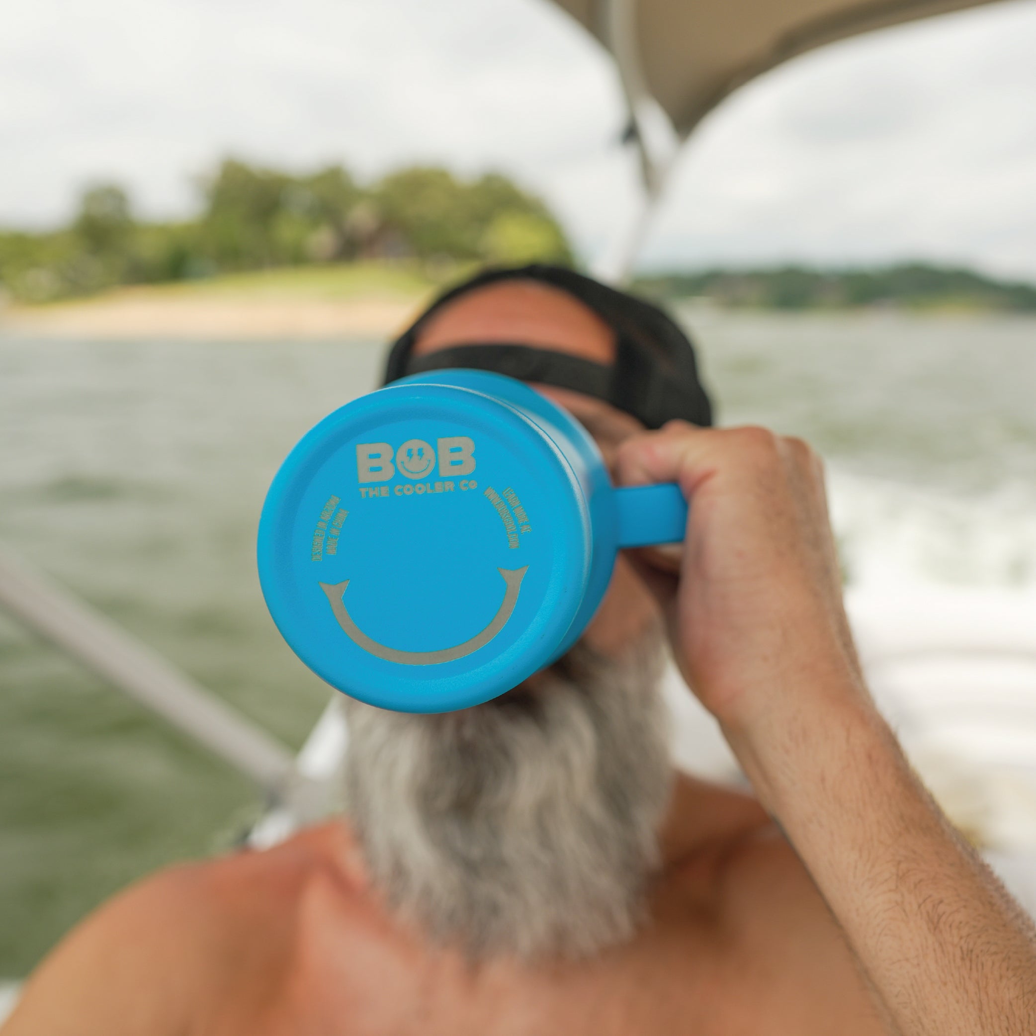 BOB THE COOLER CO - 14oz "Bob's Mug" Stainless Steel Double Wall Vacuum Insulated Coffee Mug with Lid and Handle - Top-Rack Dishwasher Safe