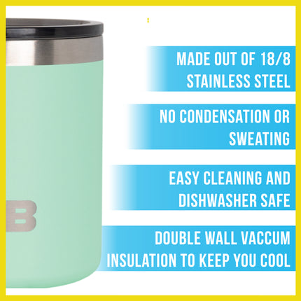 BOB THE COOLER CO - 14oz "Bob's Mug" Stainless Steel Double Wall Vacuum Insulated Coffee Mug with Lid and Handle - Top-Rack Dishwasher Safe