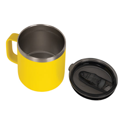 BOB THE COOLER CO - 14oz "Bob's Mug" Stainless Steel Double Wall Vacuum Insulated Coffee Mug with Lid and Handle - Top-Rack Dishwasher Safe