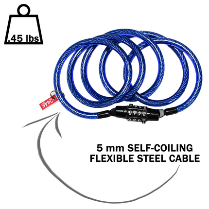 Kryptonite 4' Keeper 712 Combo Cable Blue 004929 Four Foot Cable Length