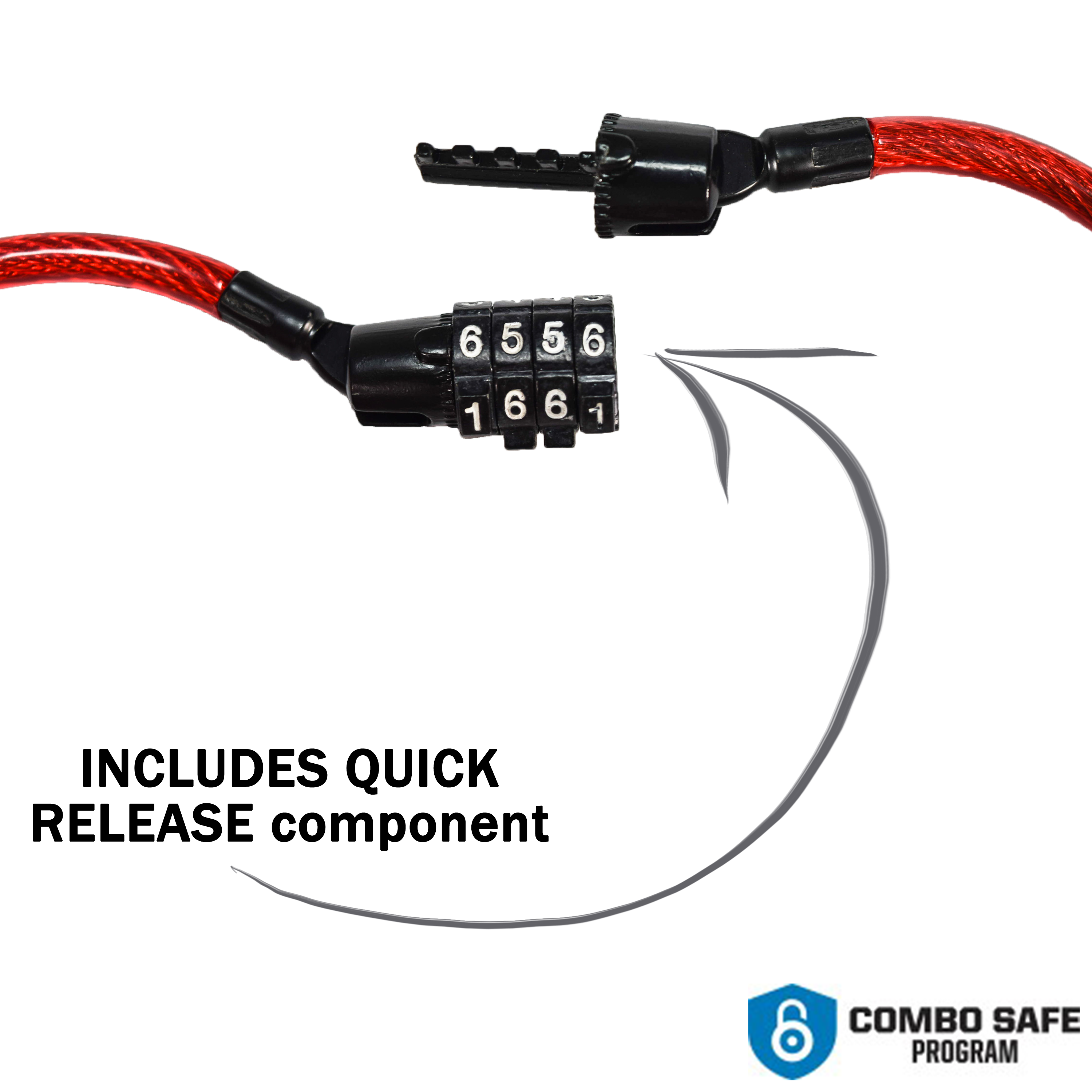 Kryptonite 4' Keeper 712 Combo Cable Red 004929 Four Foot Cable Length