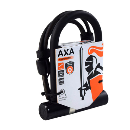 AXA 005155 Newton Mini + Cable 100/8 w/ Mounting Bracket U Lock