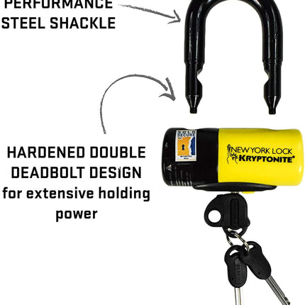 Kryptonite New York Fahgettaboudit 1415 Chain w/NY Disc Lock - 5', 14mm Chain and 15mm Lock High-Security Anti-Theft Protection for Bicycle, E-Bike, Scooter, Motorcycles, and ATV/UTV - Blue