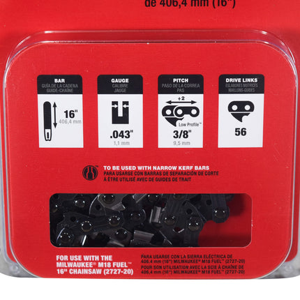 Milwaukee 49-16-2715 16" Heavy Duty Weather Resistant Saw Chain