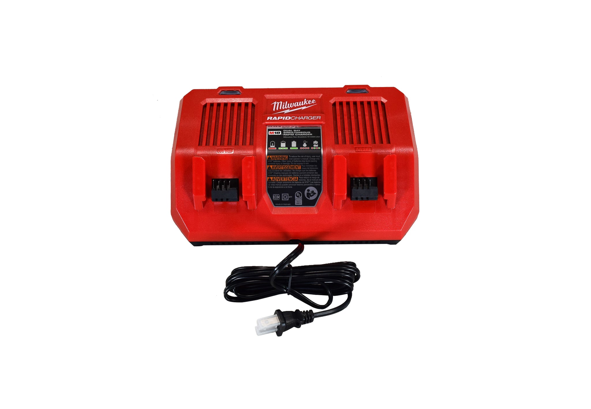 Milwaukee 48-59-1802 M18 Dual Bay Simultaneous Rapid Charger