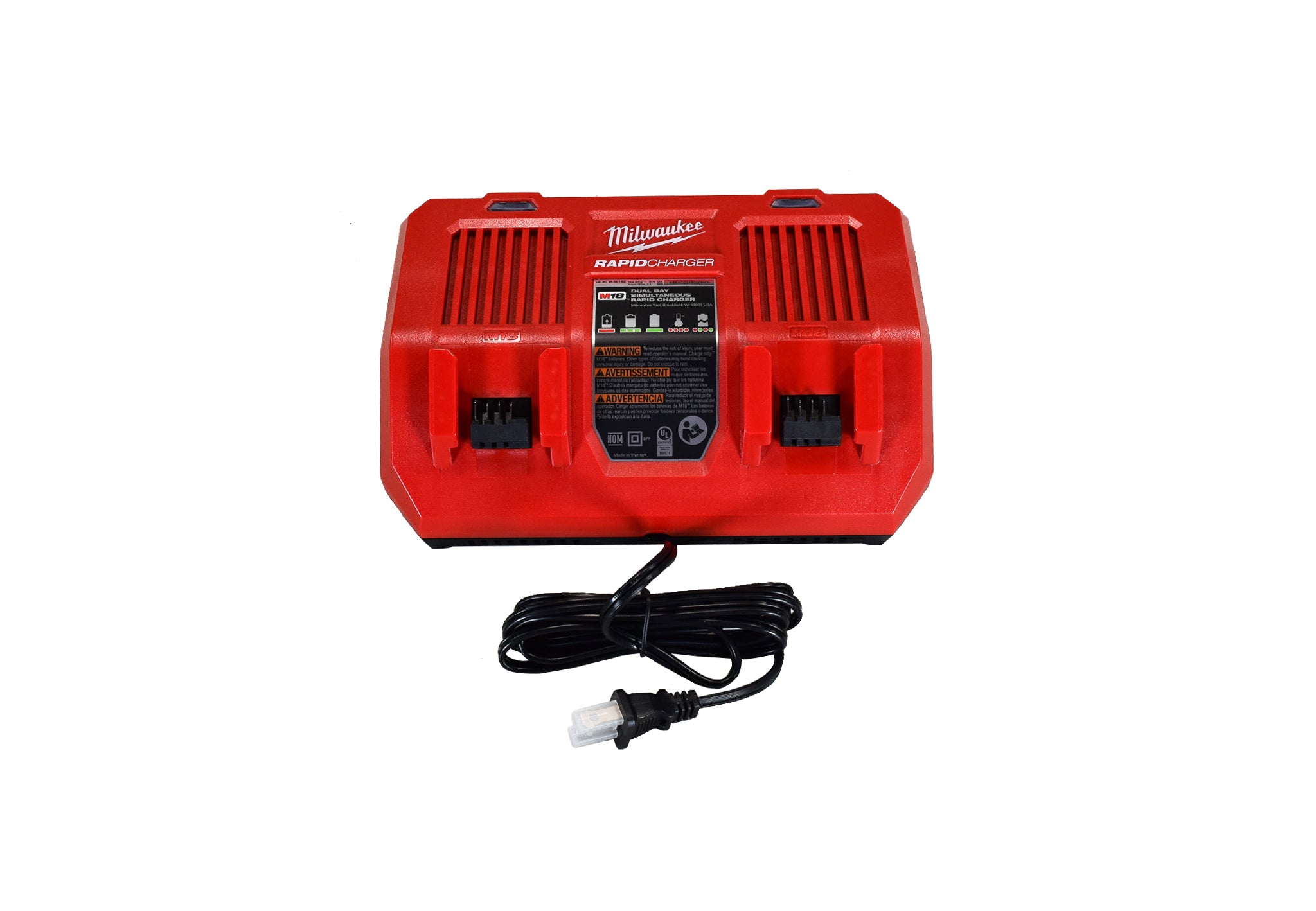 Milwaukee 48-59-1802 M18 Dual Bay Simultaneous Rapid Charger